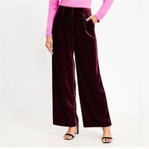 Loft Wide Leg Crushed Velvet Pants
